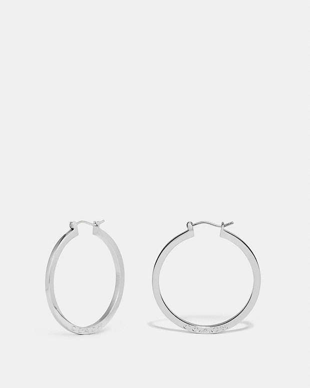 Hoop Earrings Silver Silver