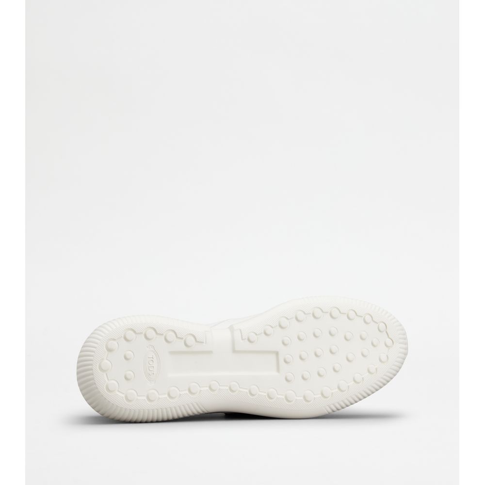 Tods No_Code Knit In Technical Fabric And Leather White Mens