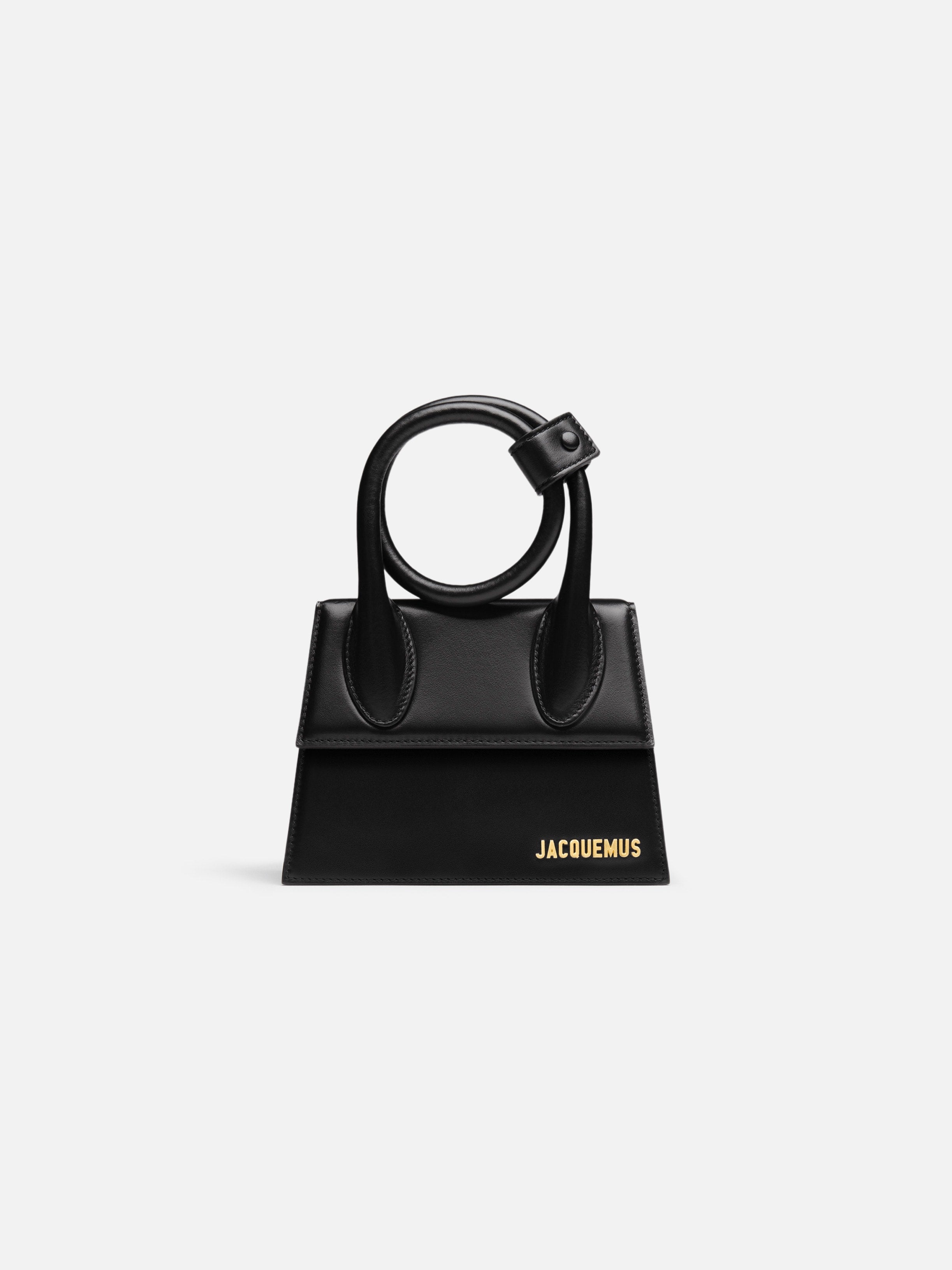 Jacquemus The Knot Chiquito Extendable Top Handle That Can Be Wrapped And Snapped Closed Black
