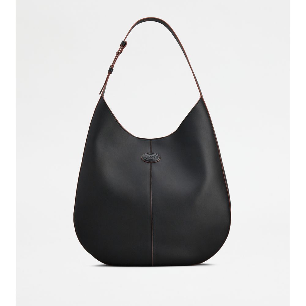 Tods Di Bag Hobo In Leather Medium Black