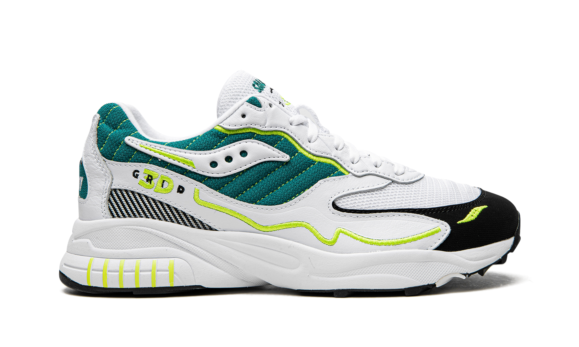 Saucony 3D Grid Hurricane White Green Lime