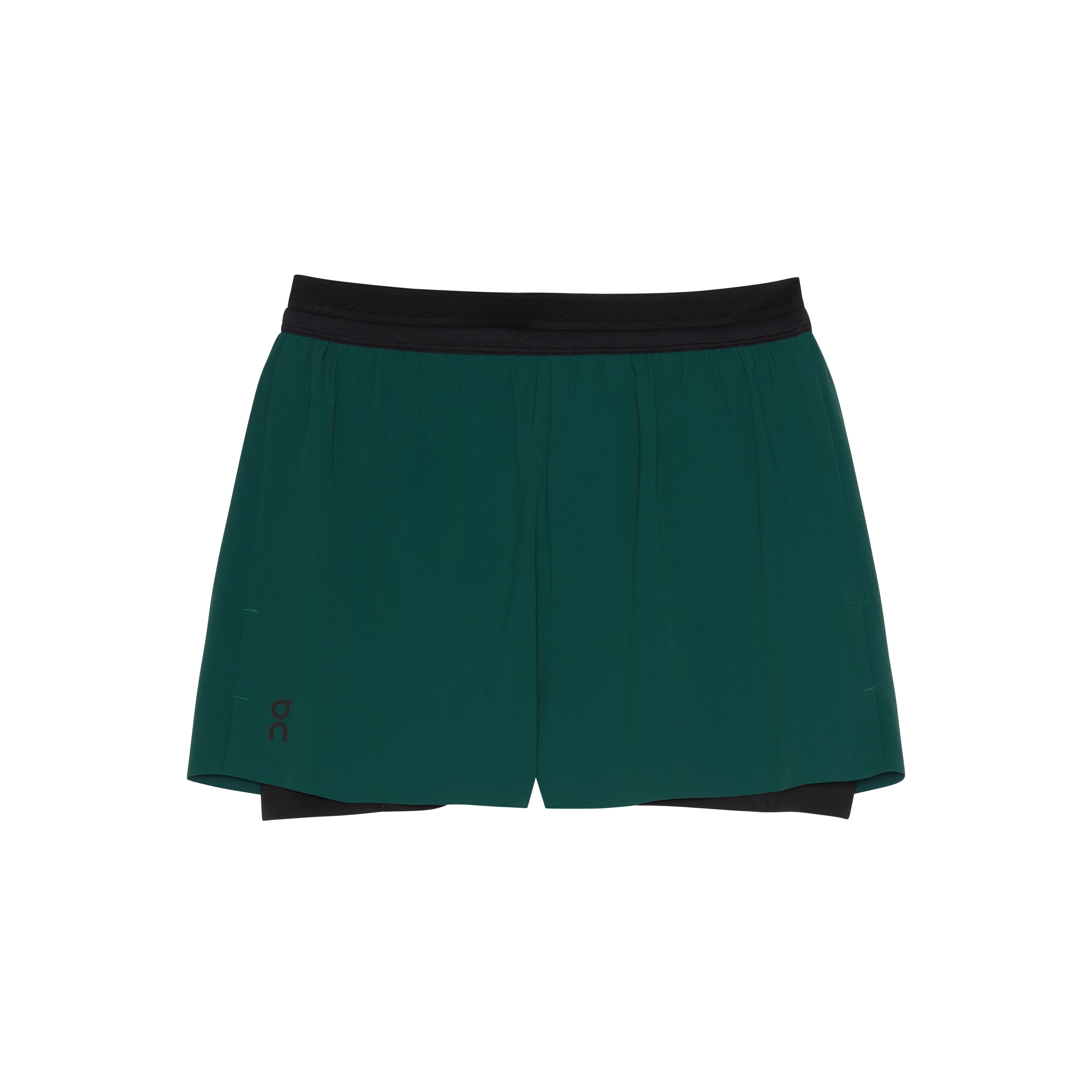 On 3" Performance 2/1 Shorts Spirulina | Black (Women's)