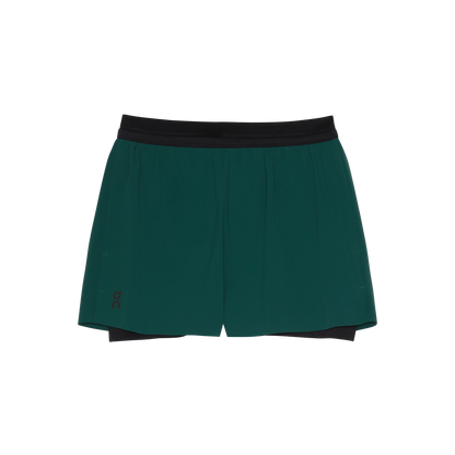 On 3" Performance 2/1 Shorts Spirulina | Black (Women's)