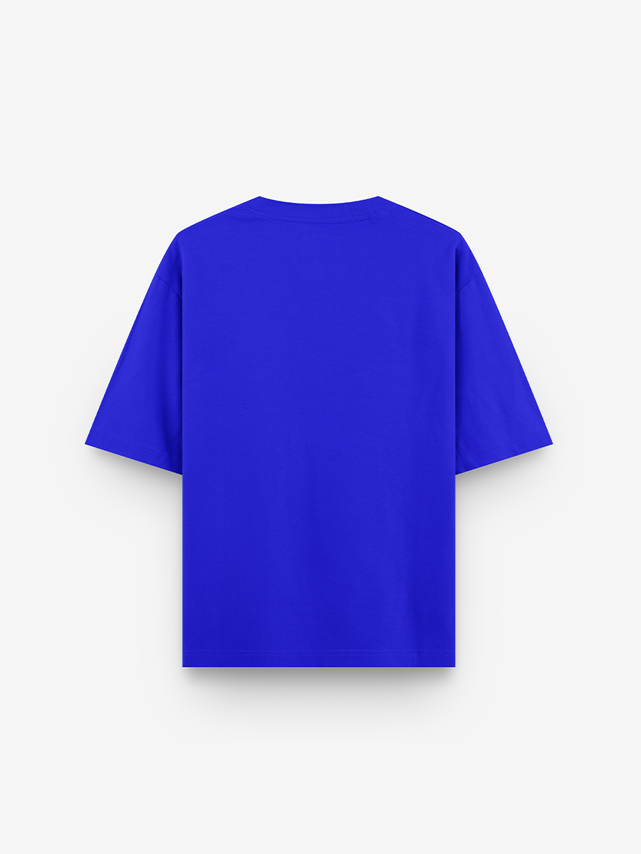 Fake Patch Tshirt in Royal Blue Regular Fit
