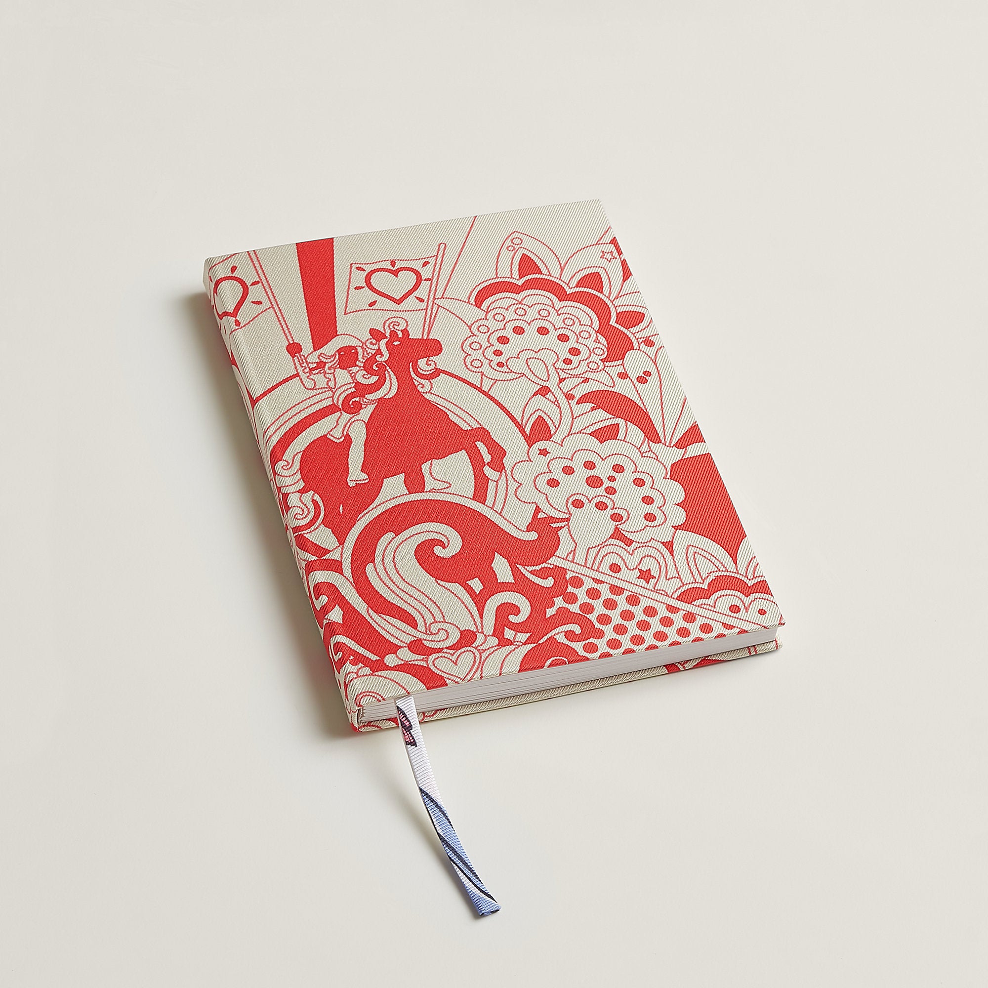  Hermes "Faubourg Rainbow En Detail" Silk Notebook Orange Field