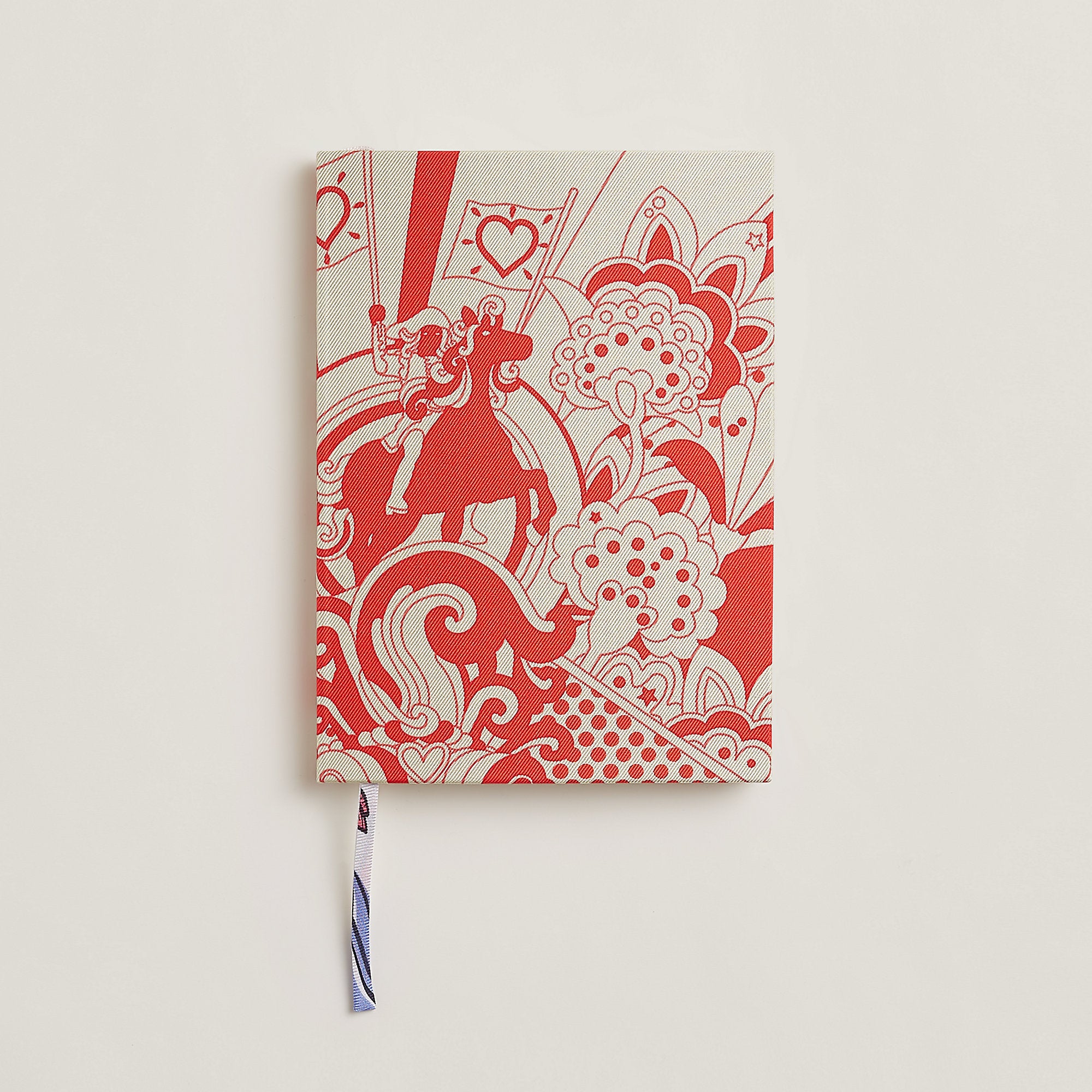  Hermes "Faubourg Rainbow En Detail" Silk Notebook Orange Field