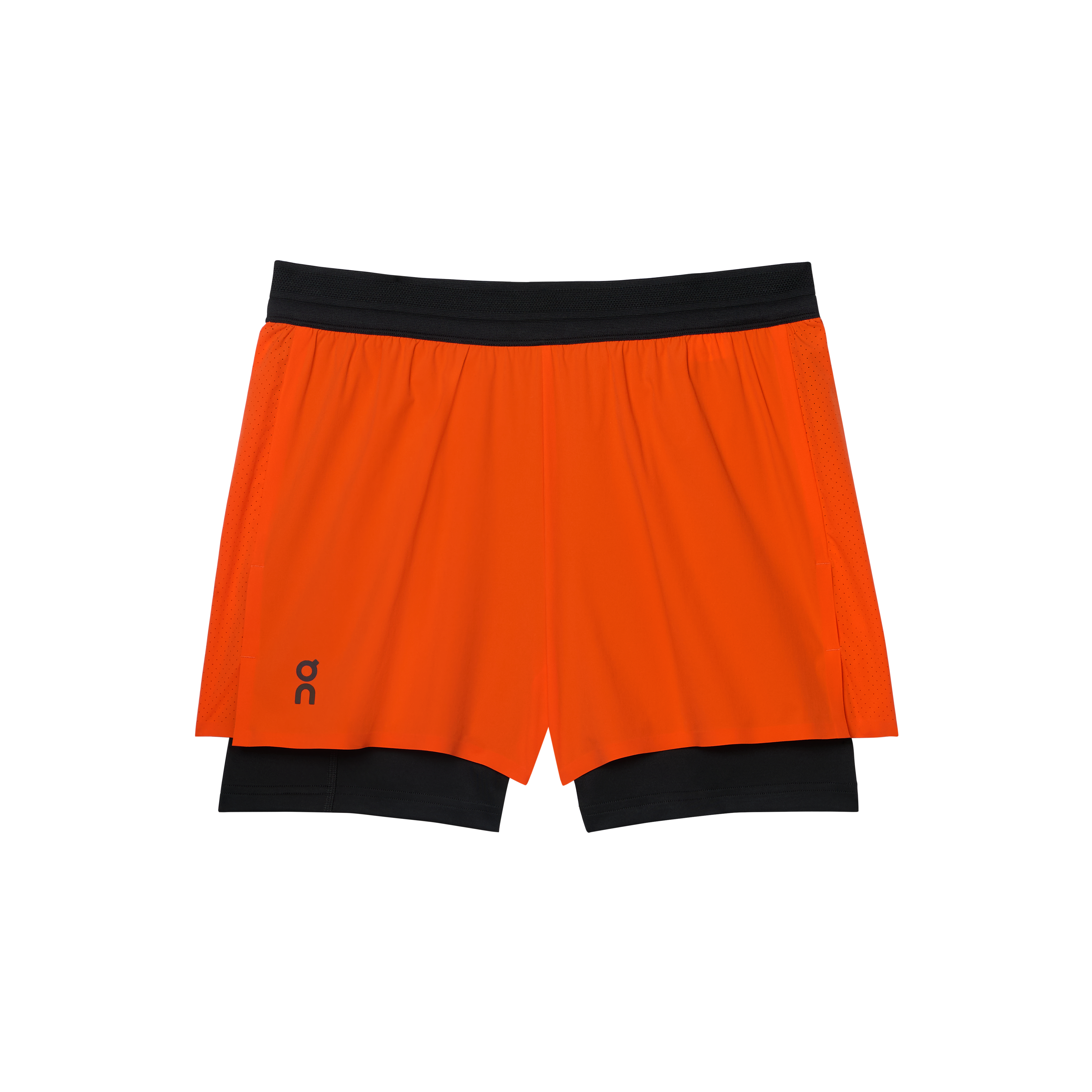 On 3" Performance 2/1 Shorts Flame | Black (Women's)