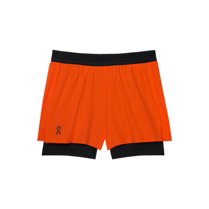 On 3" Performance 2/1 Shorts Flame | Black (Women's)