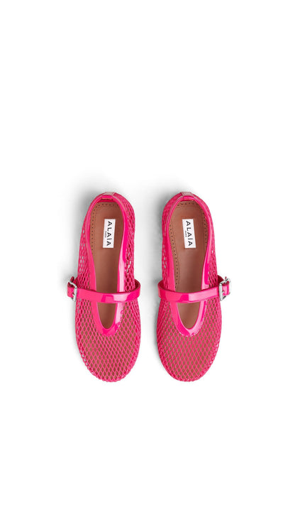 Alaïa Ballet Flats In Fishnet