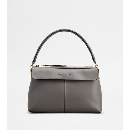 Tods T Case Bauletto In Leather Small Grey