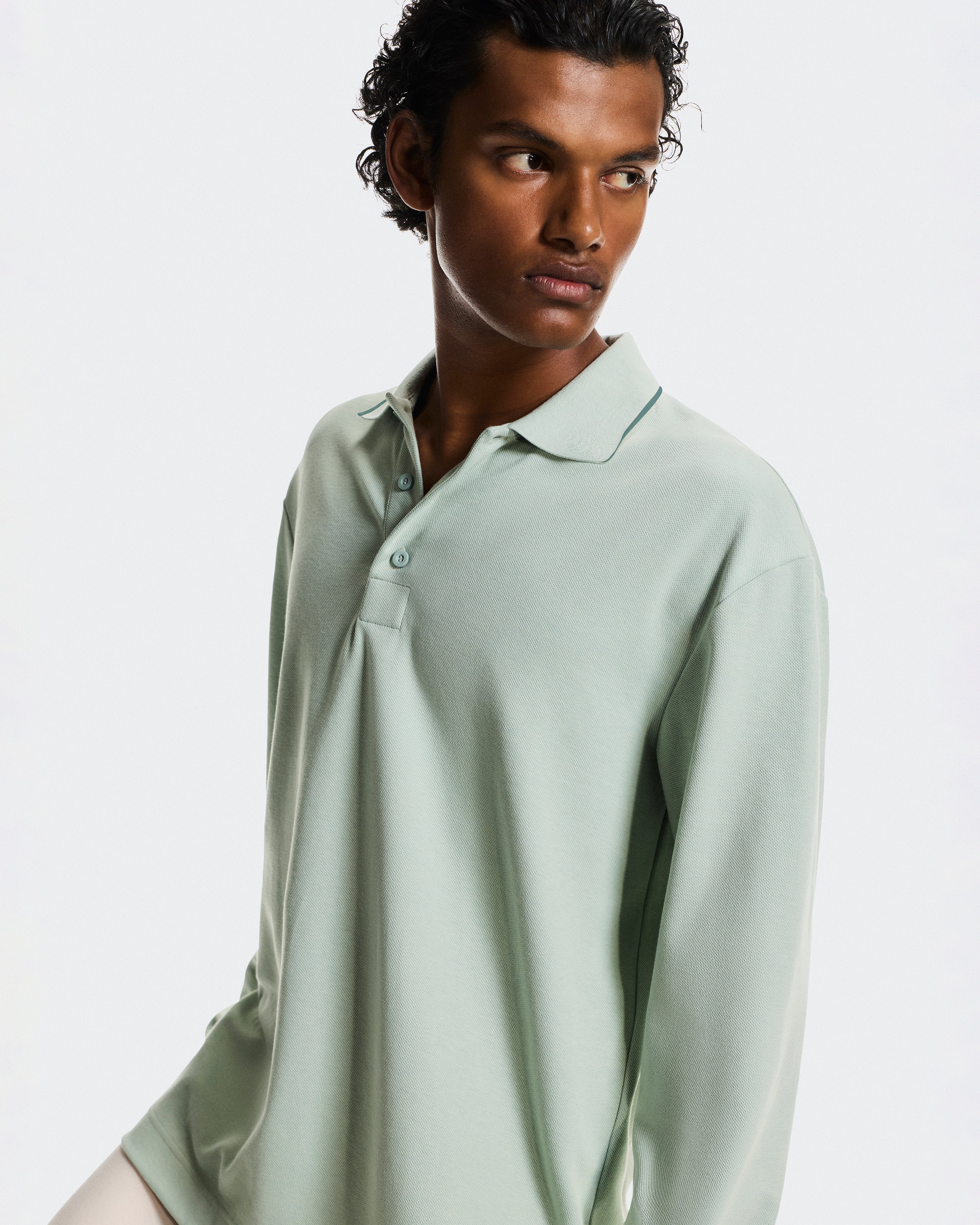 On Courtside Long-T Polo Mineral | Tide