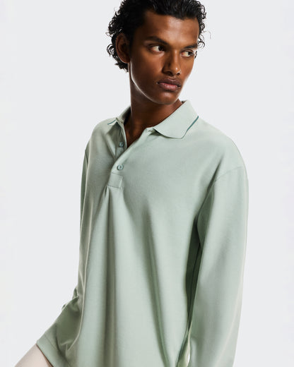 On Courtside Long-T Polo Mineral | Tide
