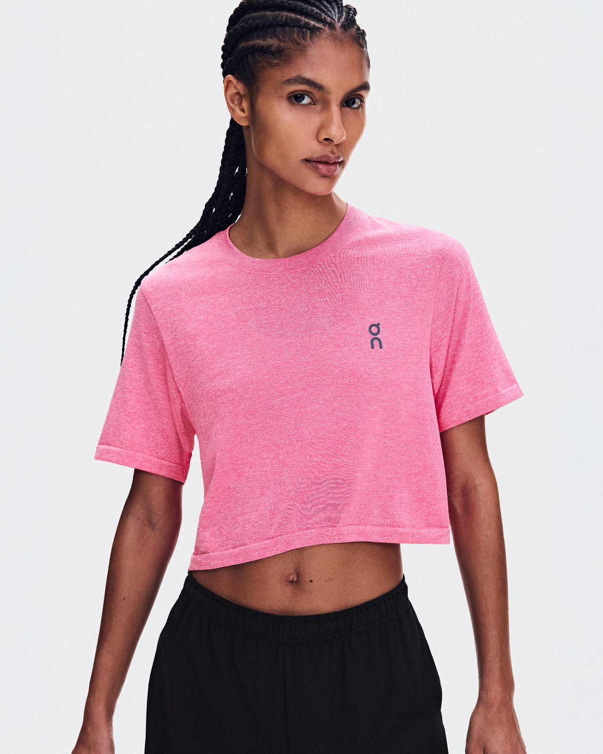 On Train Flex-T Crop Bubblegum Heather (Women'S)