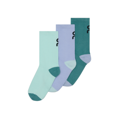 On Logo Sock High 3P Kids Celeste | Storm