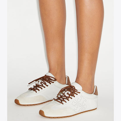 Tory Burch Field Sneaker BLANC / WHITE MOCHA / GINGERBREAD BROWN