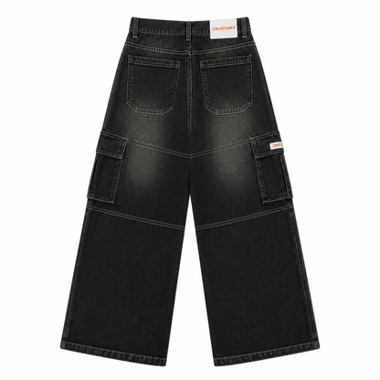 CARBON BLACK DENIM WOMEN'S CARGO