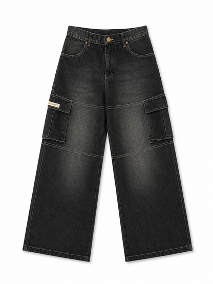 CARBON BLACK DENIM WOMEN'S CARGO