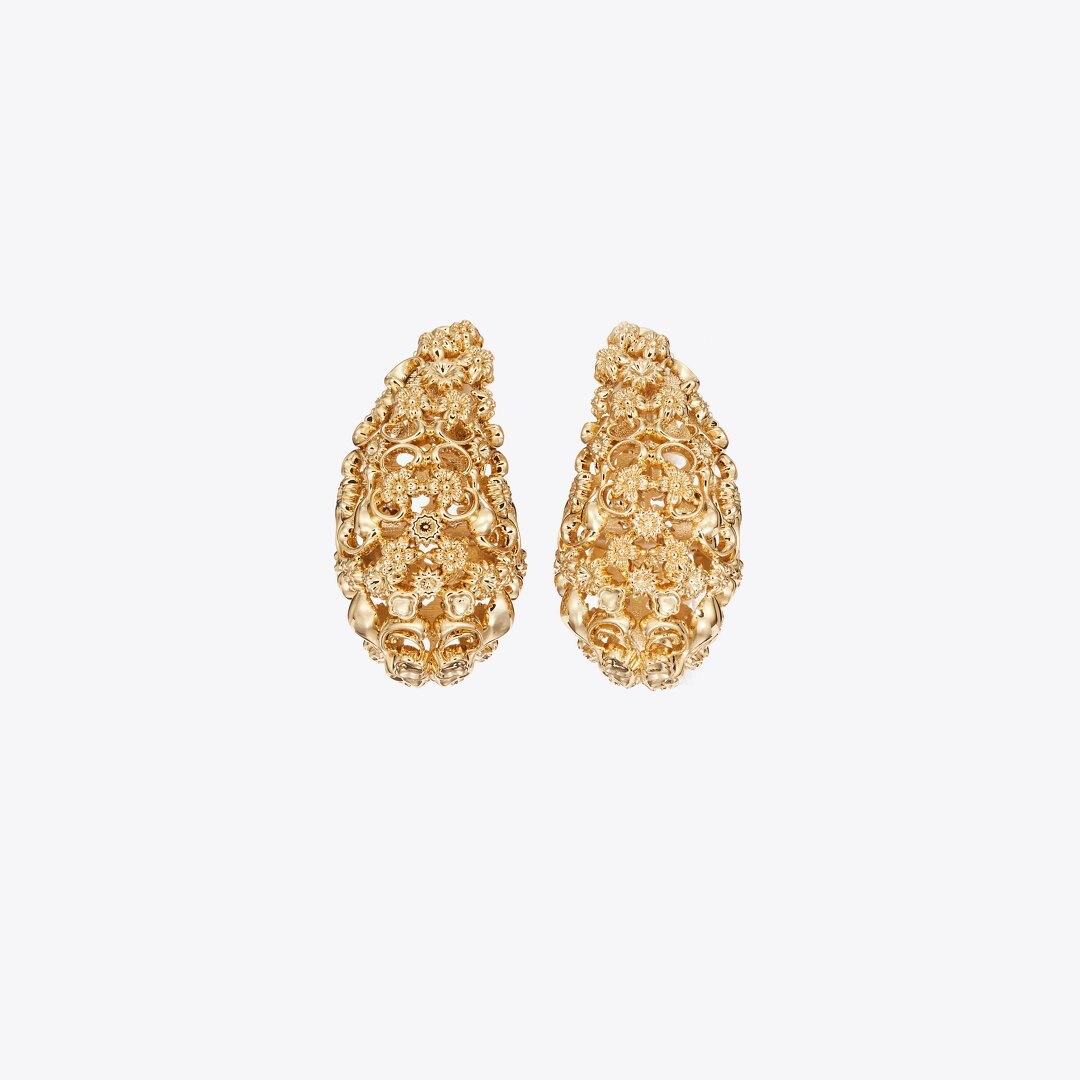 Tory Burch Filigree Pierced Earrings Tory Gold