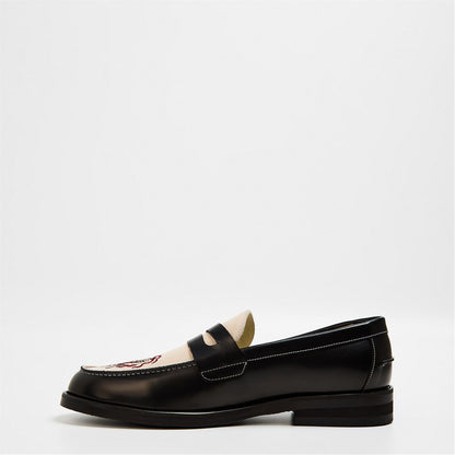  Fire Tiger Penny Loafers Black