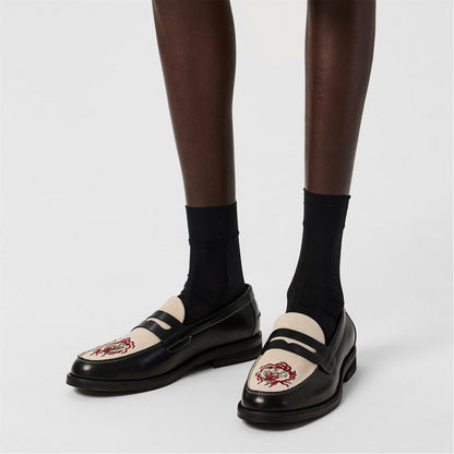  Fire Tiger Penny Loafers Black