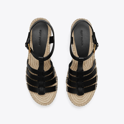 Tory Burch Fisherman Espadrille Wedge PERFECT BLACK