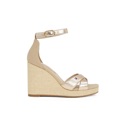  Flag Metallic High Wedge Espad Gold