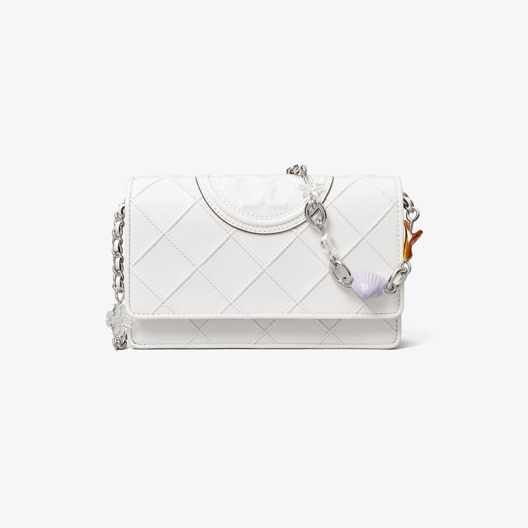 Tory Burch Fleming Charm Chain Crossbody Cirrus Cloud