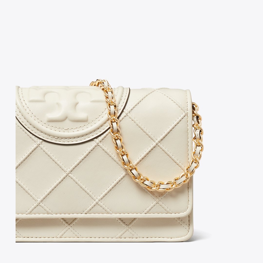 Tory Burch Fleming Crossbody Light Cream