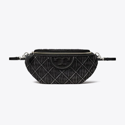 Tory Burch Fleming Denim Belt Bag Black