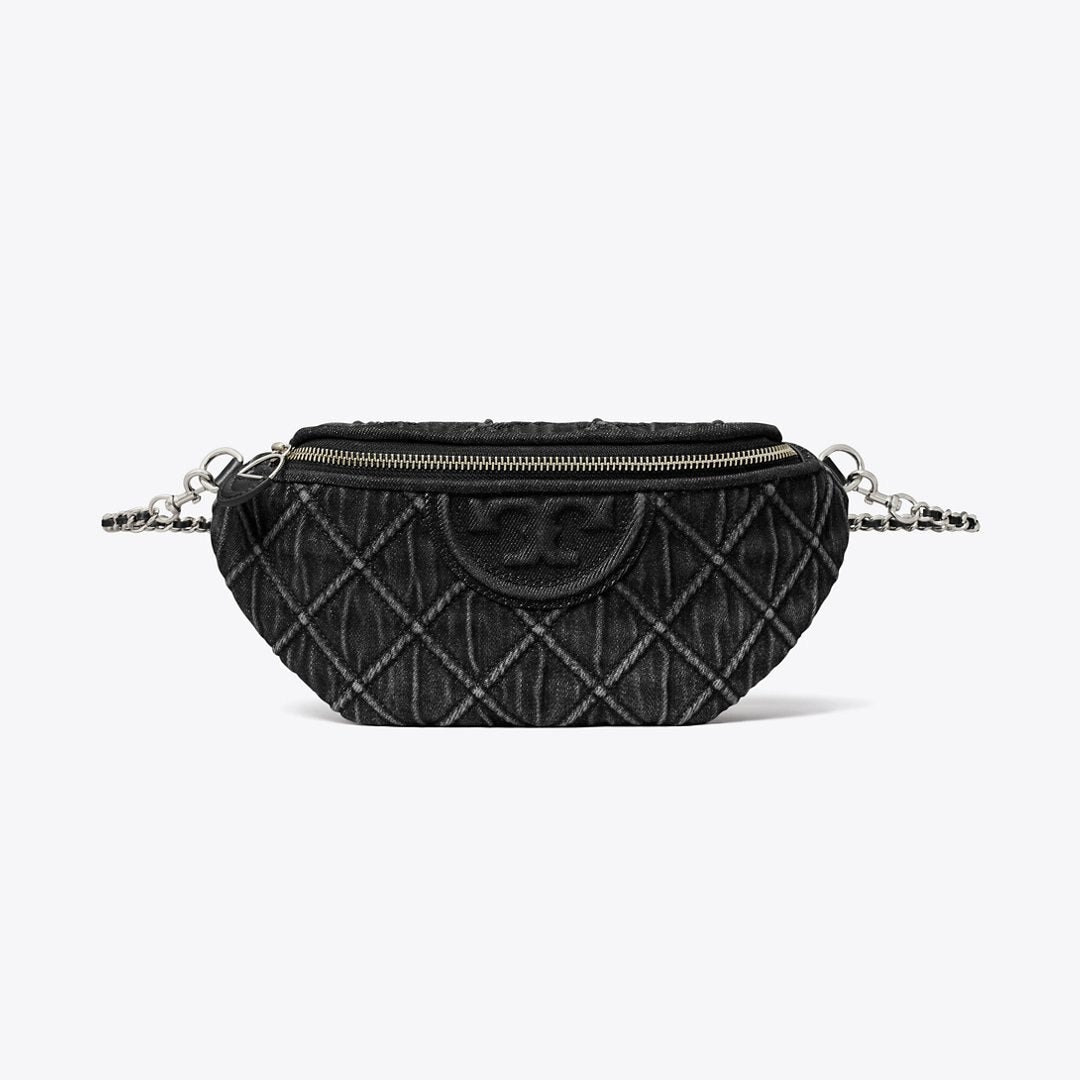 Tory Burch Fleming Denim Belt Bag Black