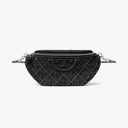 Tory Burch Fleming Denim Belt Bag Black