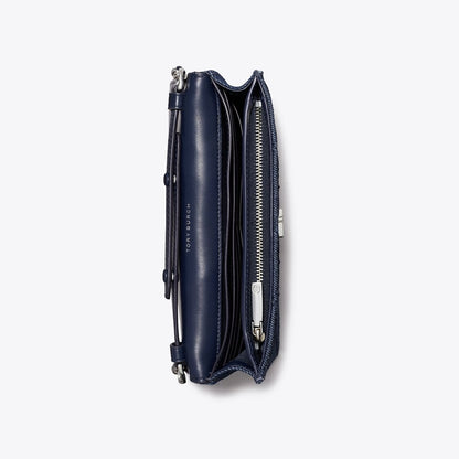 Tory Burch Fleming Denim Charm Chain Crossbody Blue