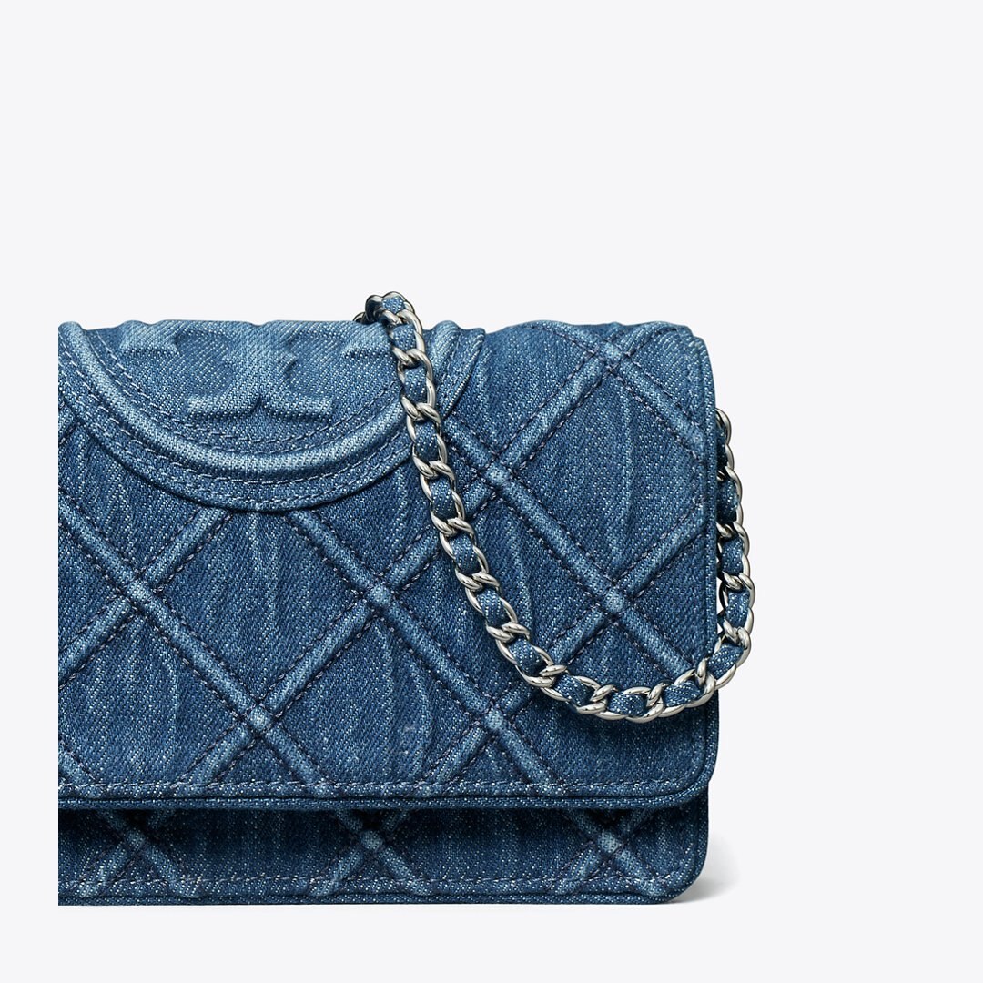 Tory Burch Fleming Denim Crossbody Denim