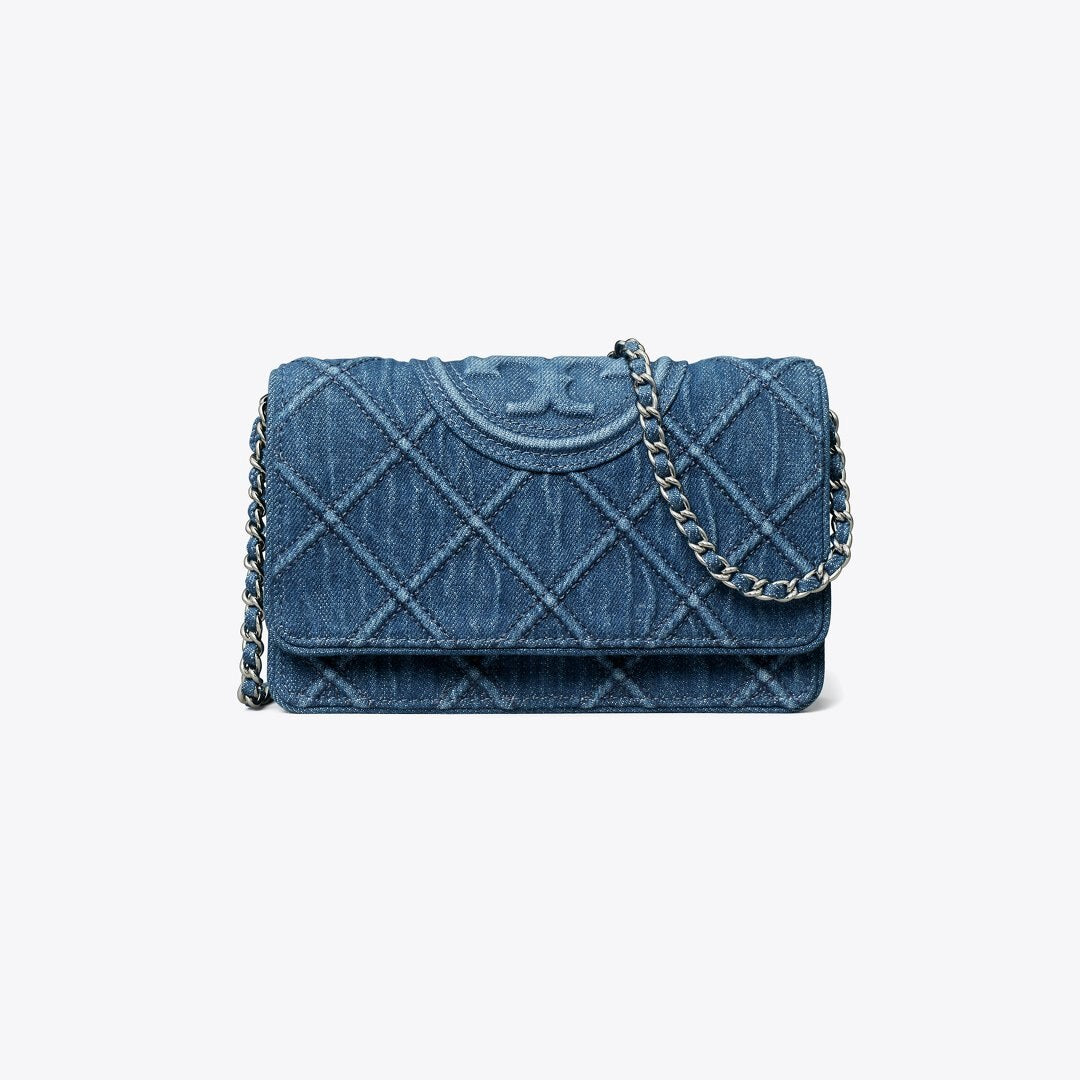 Tory Burch Fleming Denim Crossbody Denim