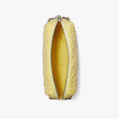 Tory Burch Fleming Denim Soft Crossbody Bag Yellow