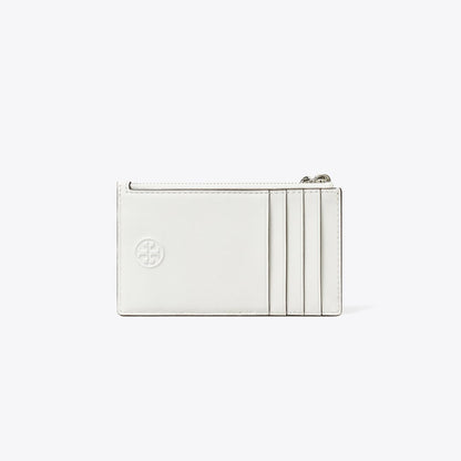 Tory Burch Fleming Distressed Charm Zip Card Case Cirrus Cloud