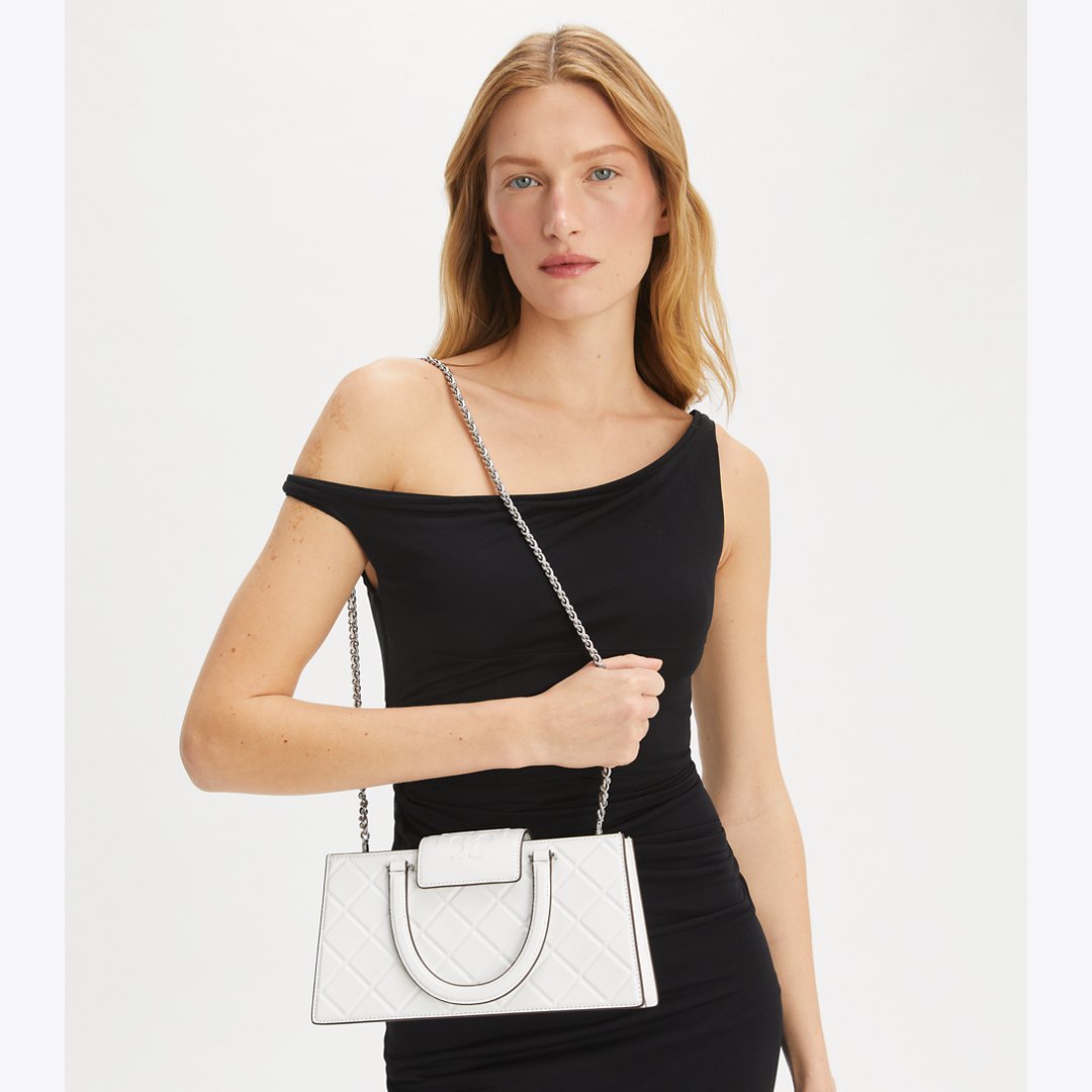 Tory Burch Fleming East-West Tote Blanc