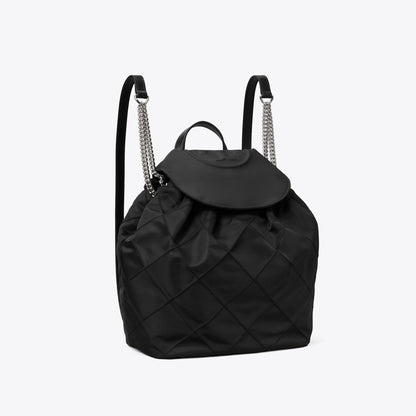 Tory Burch Fleming Nylon Backpack Black