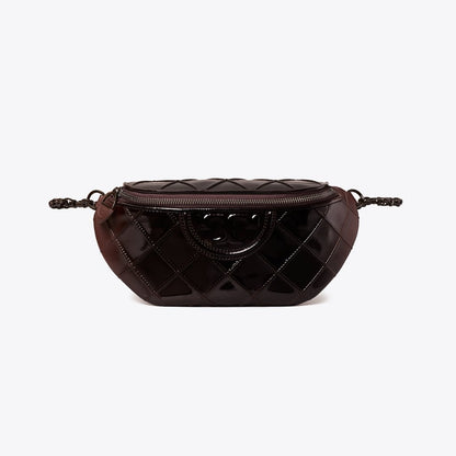 Tory Burch Fleming Patent Belt Bag Deep Burgundy