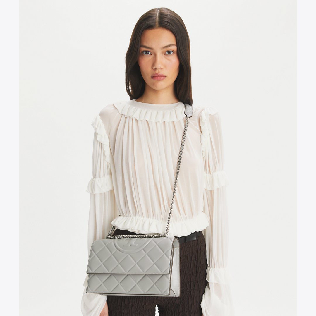 Tory Burch Fleming Shoulder Bag Gray