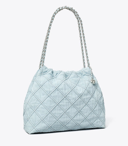Fleming Soft Denim Hobo Bag Seltzer Seltzer