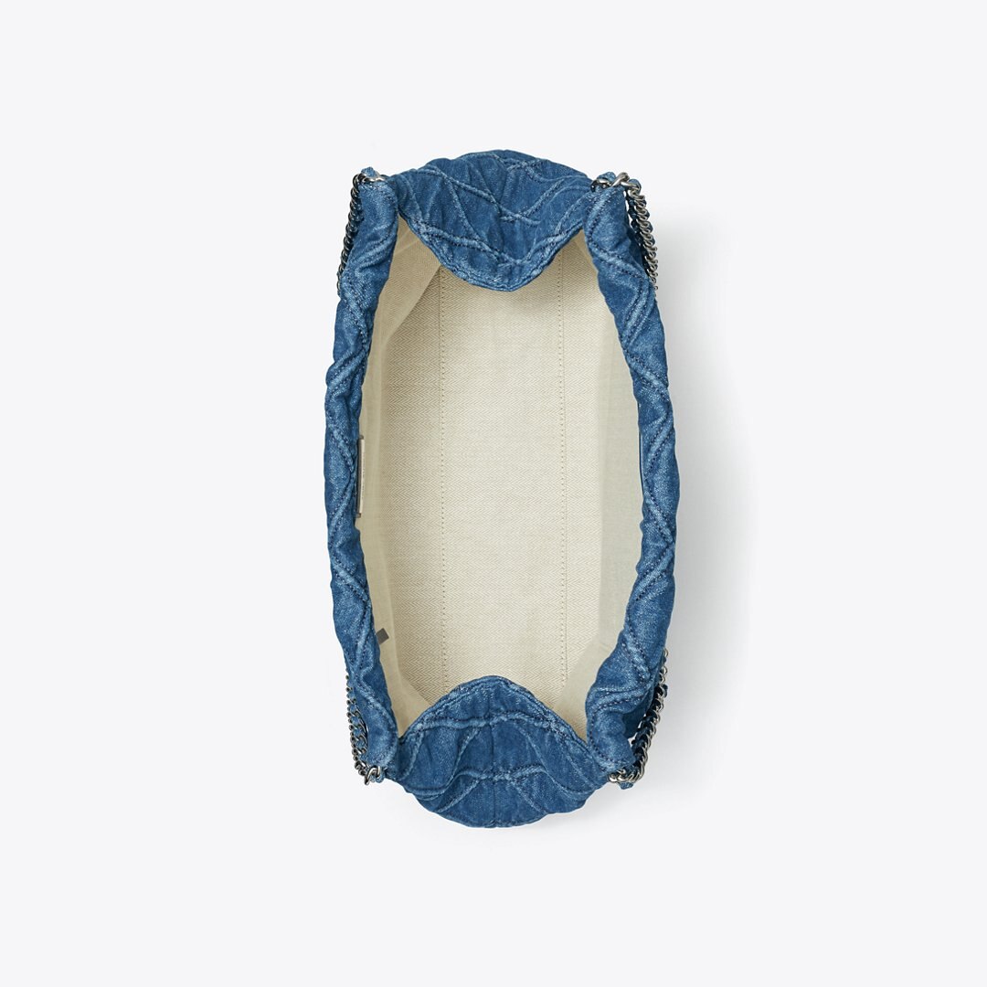 Tory Burch Fleming Soft Denim Hobo Bag Denim