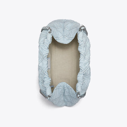 Tory Burch Fleming Soft Denim Hobo Bag Seltzer