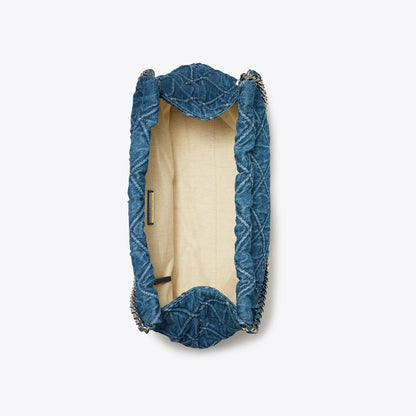 Tory Burch Fleming Soft Denim Hobo Bag Denim