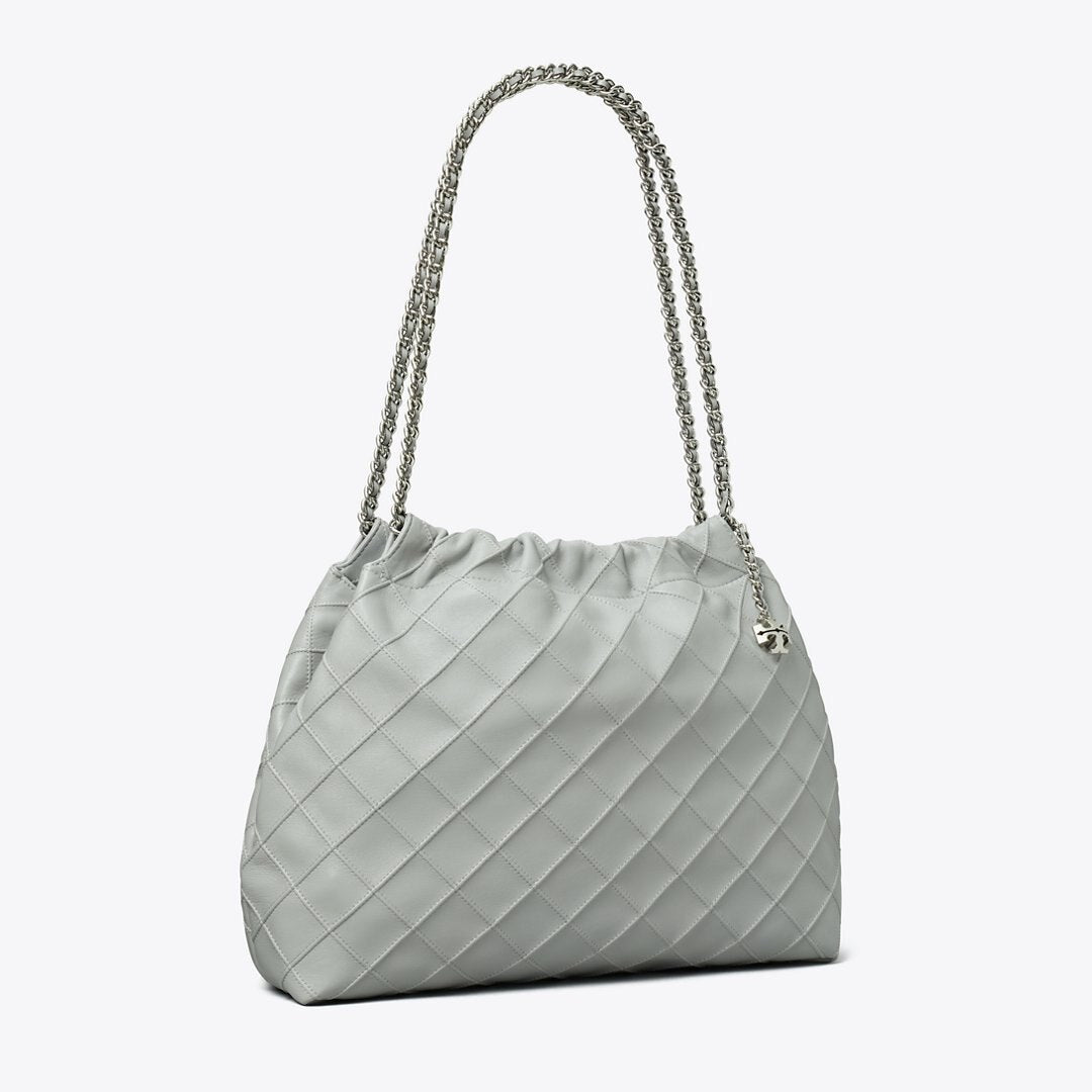 Tory Burch Fleming Soft Hobo Bag Gray