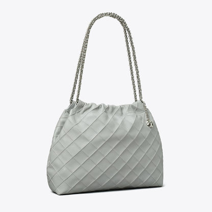 Tory Burch Fleming Soft Hobo Bag Gray
