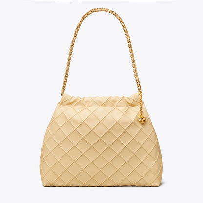 Tory Burch Fleming Soft Hobo Bag Vanilla Soft Serve