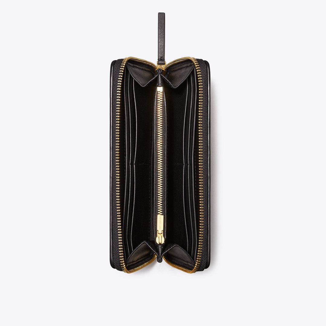 Tory Burch Fleming Soft Zip Continental Wallet Black