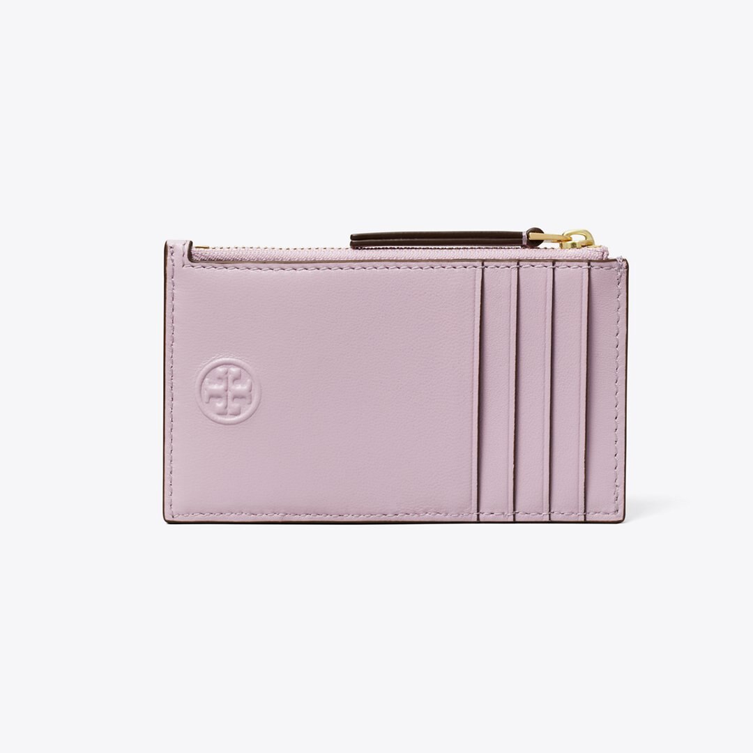 Tory Burch Fleming Zip Card Case Pale Purple