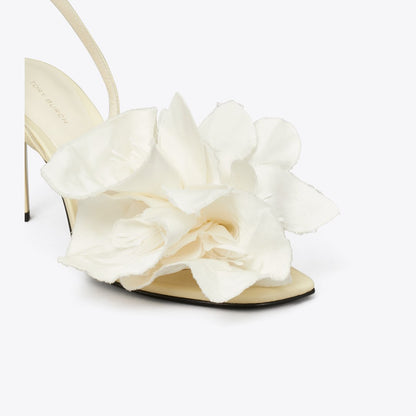 Tory Burch Flower Heeled Sandal SOFT CUSTARD